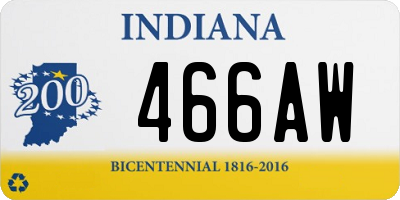 IN license plate 466AW