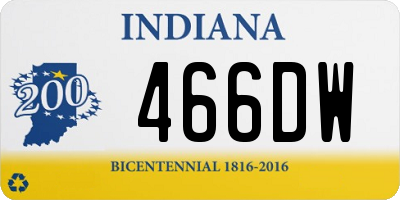 IN license plate 466DW