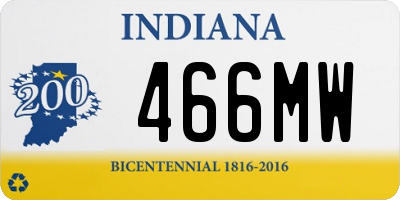 IN license plate 466MW