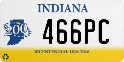 IN license plate 466PC