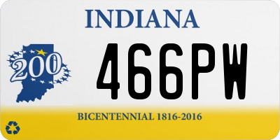 IN license plate 466PW