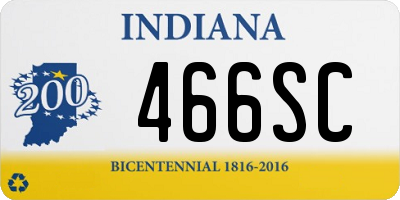 IN license plate 466SC