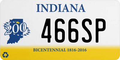 IN license plate 466SP