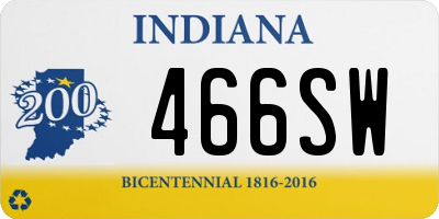 IN license plate 466SW