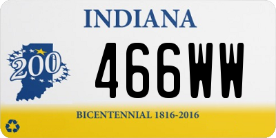 IN license plate 466WW