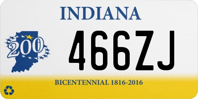 IN license plate 466ZJ