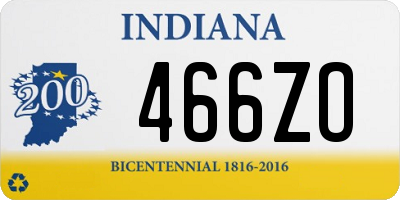 IN license plate 466ZO