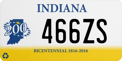 IN license plate 466ZS