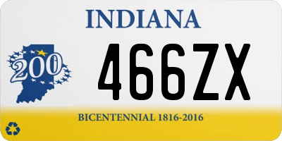 IN license plate 466ZX