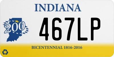 IN license plate 467LP