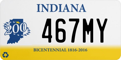 IN license plate 467MY