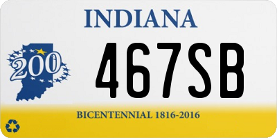 IN license plate 467SB