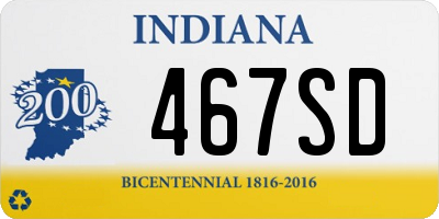 IN license plate 467SD