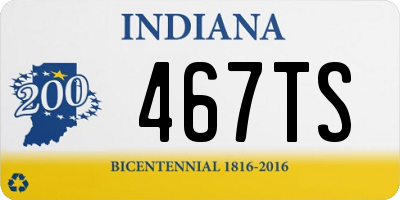 IN license plate 467TS