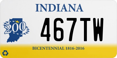 IN license plate 467TW