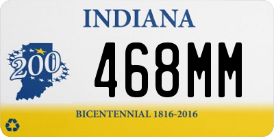 IN license plate 468MM