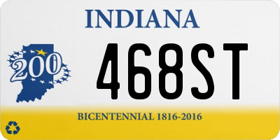 IN license plate 468ST