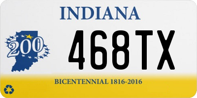 IN license plate 468TX