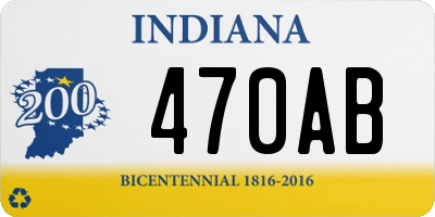 IN license plate 470AB