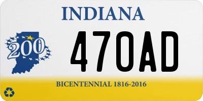 IN license plate 470AD