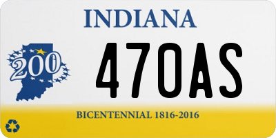 IN license plate 470AS