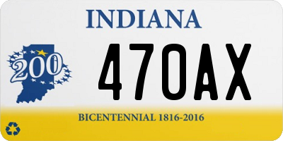 IN license plate 470AX