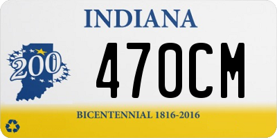 IN license plate 470CM