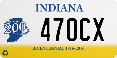 IN license plate 470CX