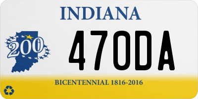 IN license plate 470DA