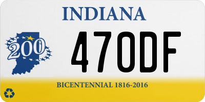 IN license plate 470DF