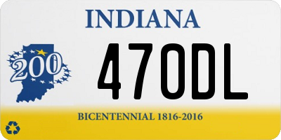 IN license plate 470DL