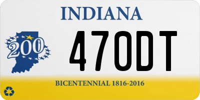 IN license plate 470DT