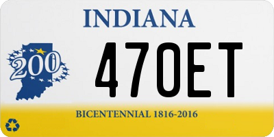 IN license plate 470ET