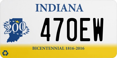 IN license plate 470EW