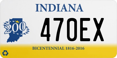 IN license plate 470EX