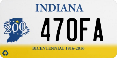 IN license plate 470FA