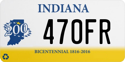 IN license plate 470FR