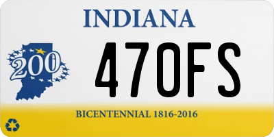 IN license plate 470FS