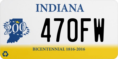 IN license plate 470FW