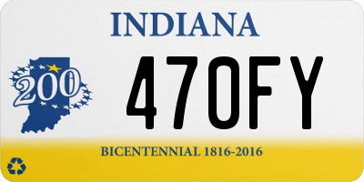 IN license plate 470FY