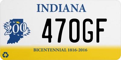 IN license plate 470GF