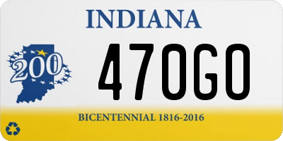 IN license plate 470GO