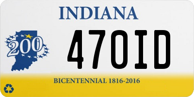 IN license plate 470ID