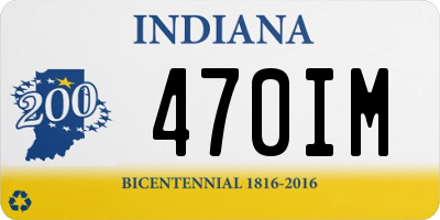 IN license plate 470IM