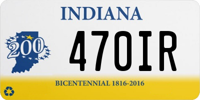 IN license plate 470IR