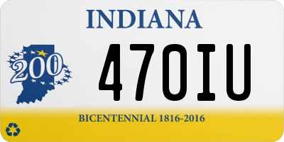 IN license plate 470IU