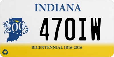 IN license plate 470IW