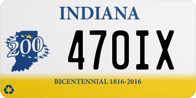 IN license plate 470IX