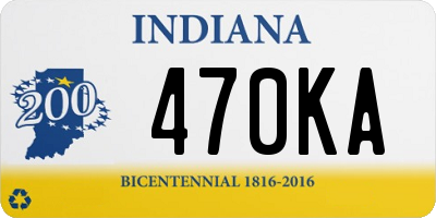 IN license plate 470KA