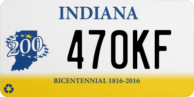 IN license plate 470KF